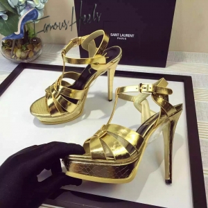 Saint Laurent Tribute Sandal Gold